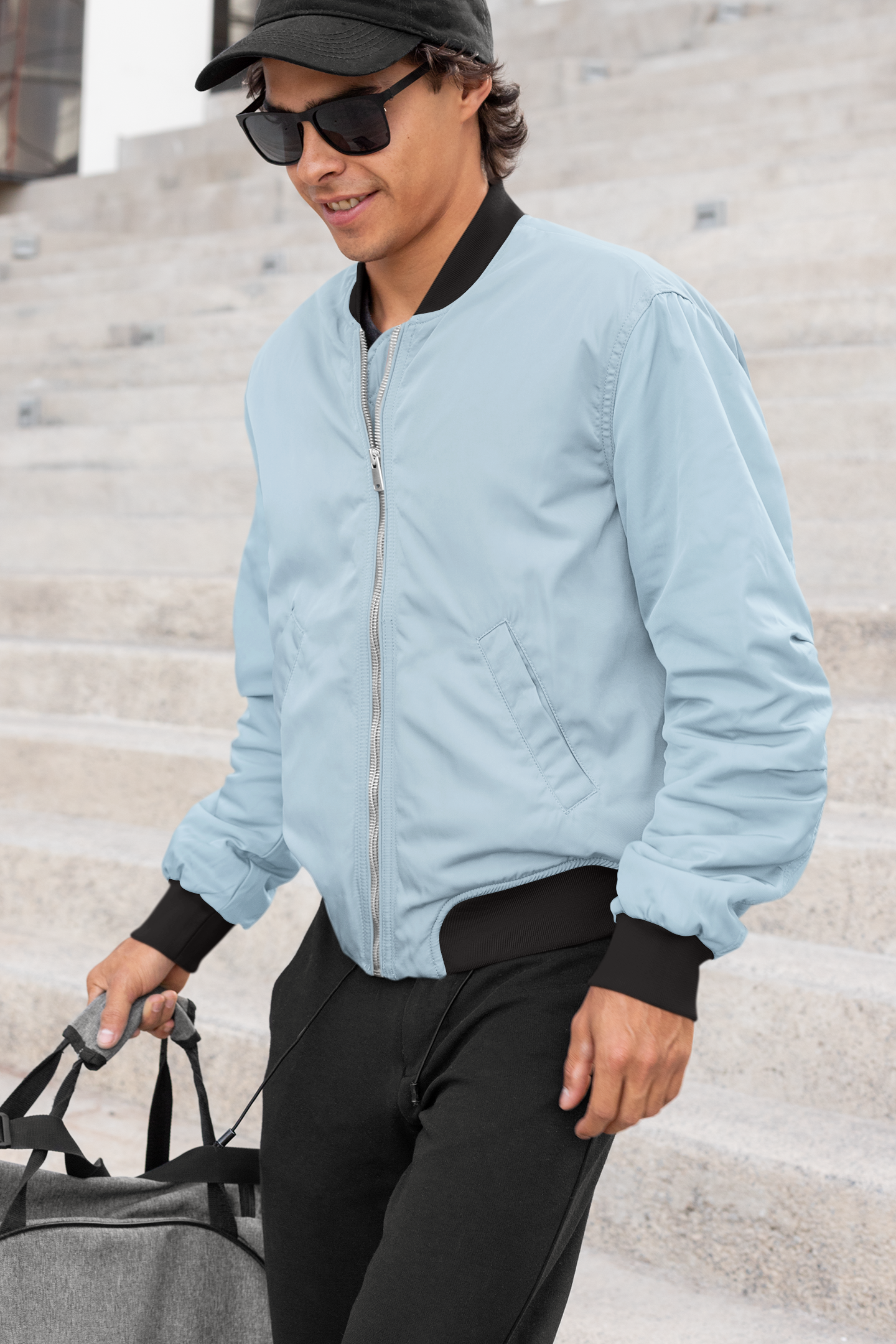 Sky Blue Bomber Jacket