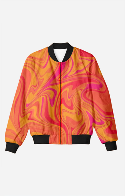 Marble-Mix Bomber Jacket