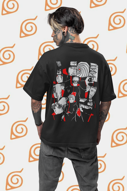 NARUTO Printed Oversized Unisex T-shirt - BLACK