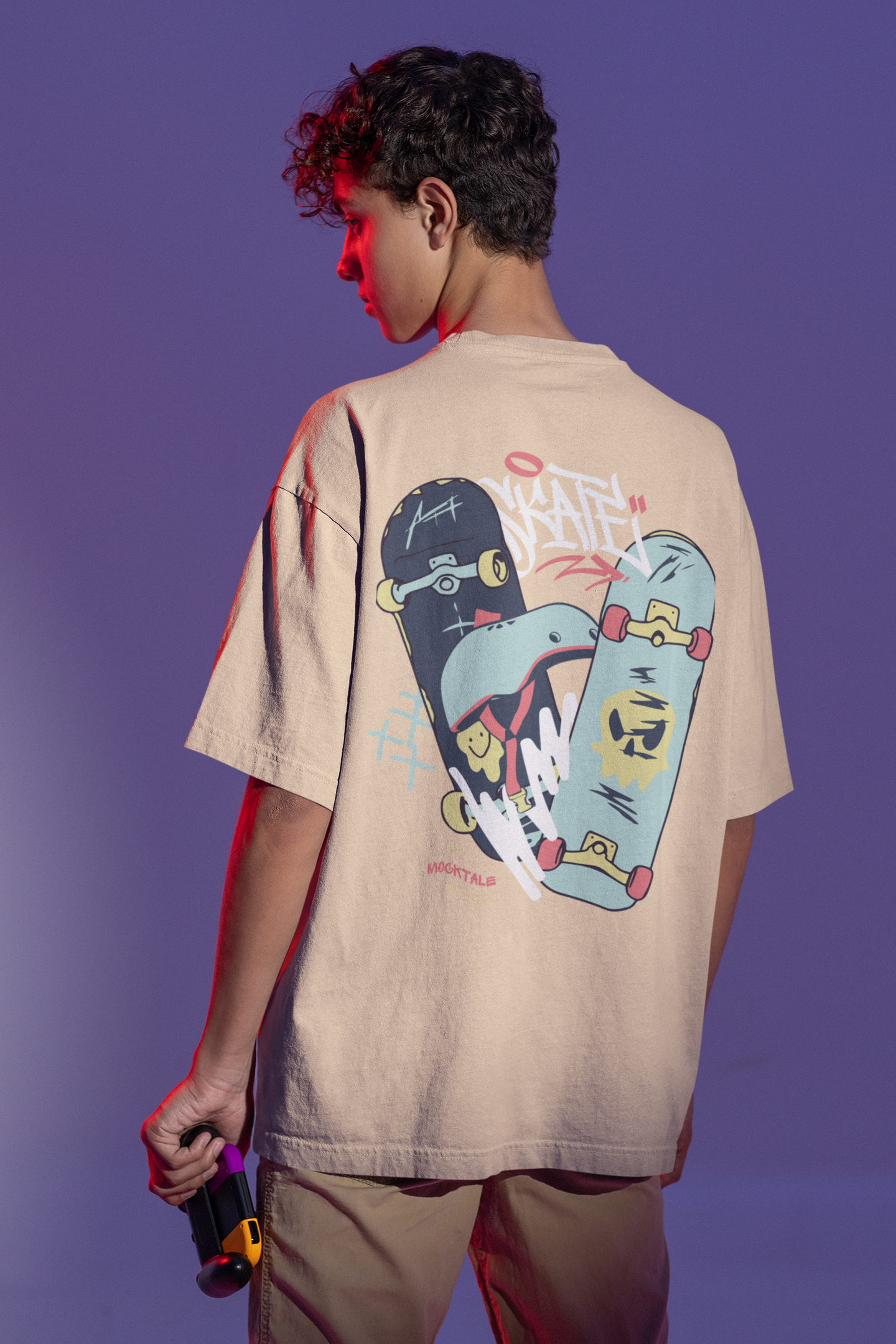 Skateboard Printed Oversized Unisex T-shirt