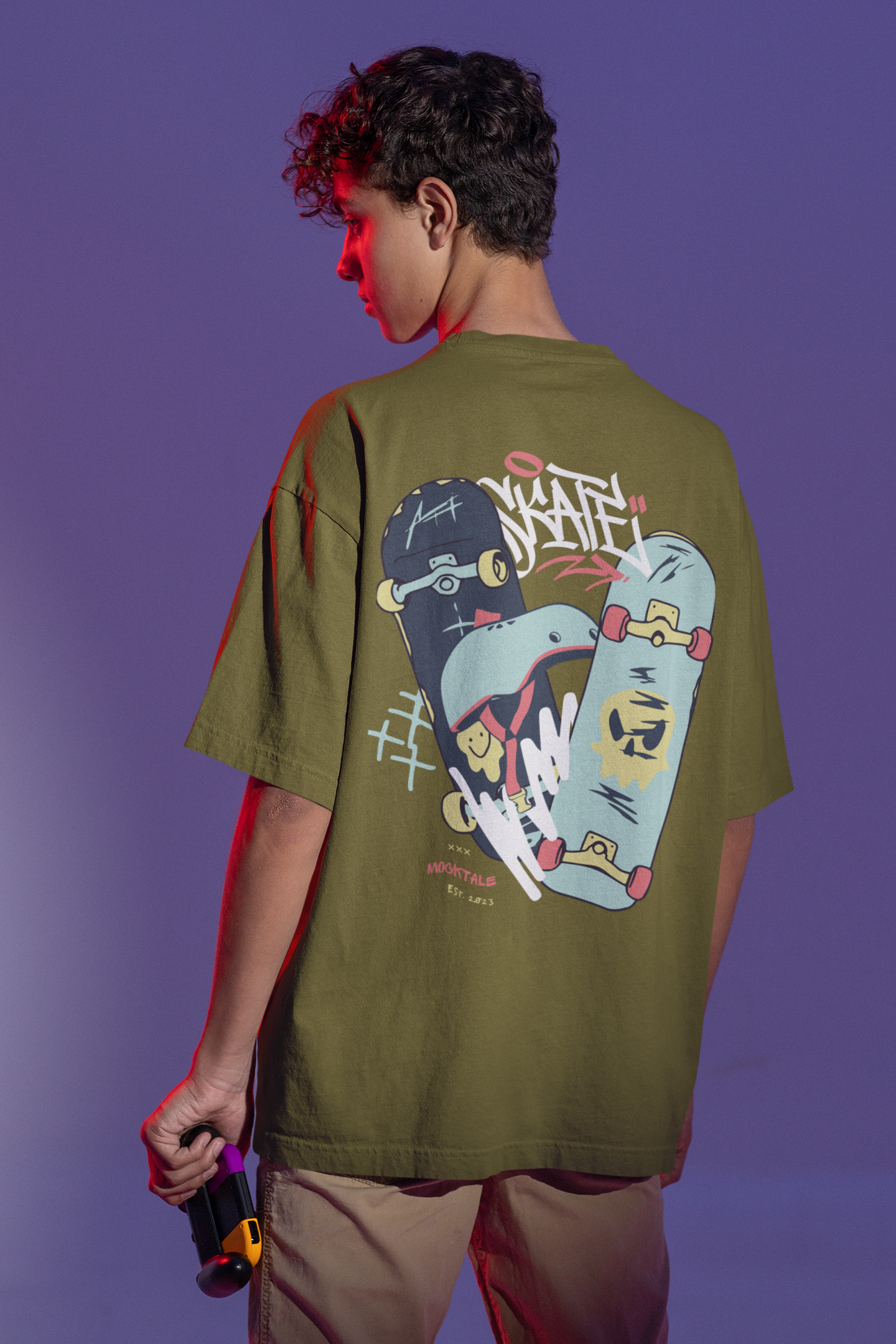 Skateboard Printed Oversized Unisex T-shirt