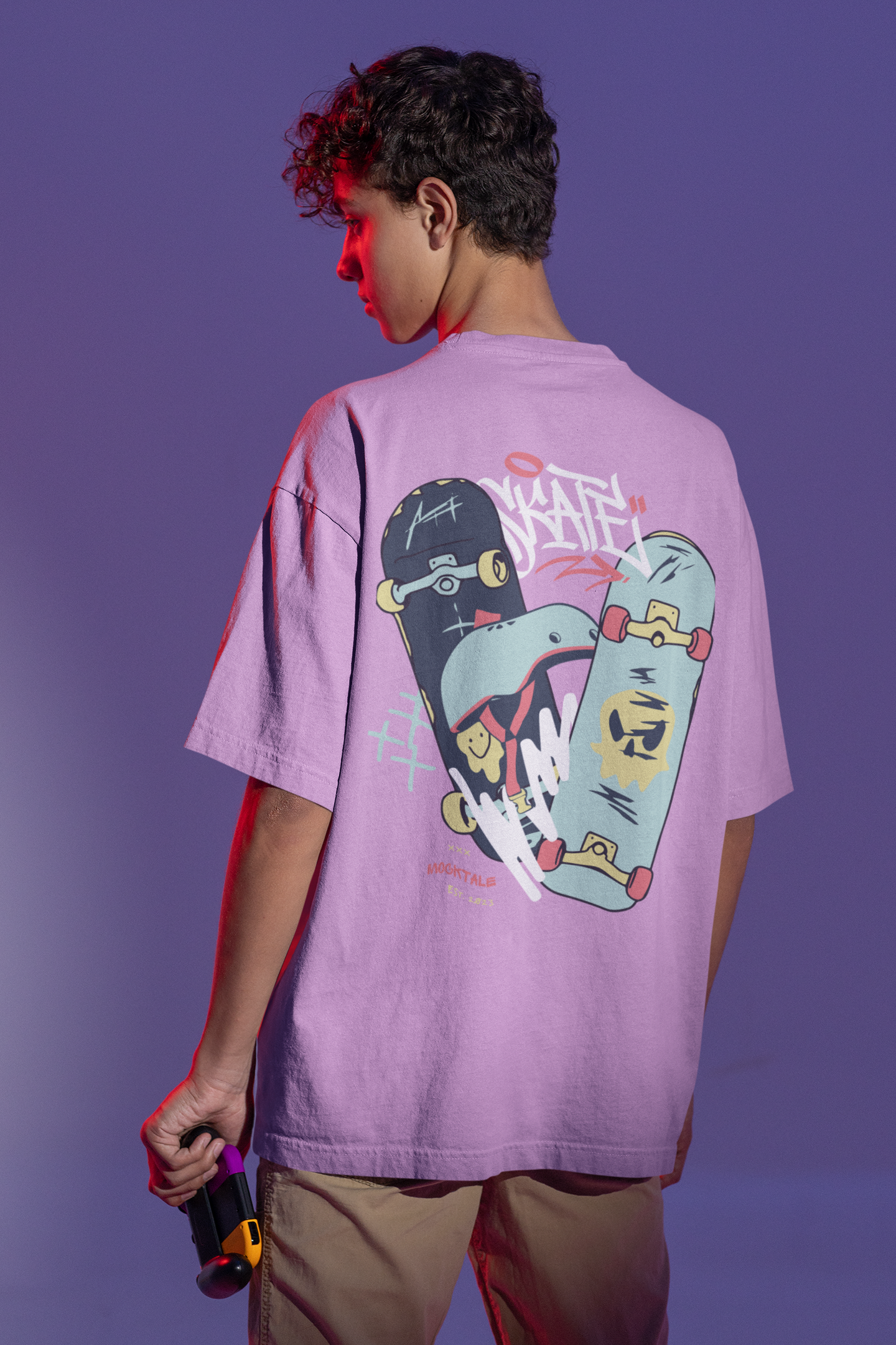 Skateboard Printed Oversized Unisex T-shirt