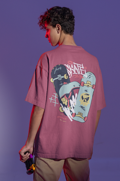 Skateboard Printed Oversized Unisex T-shirt