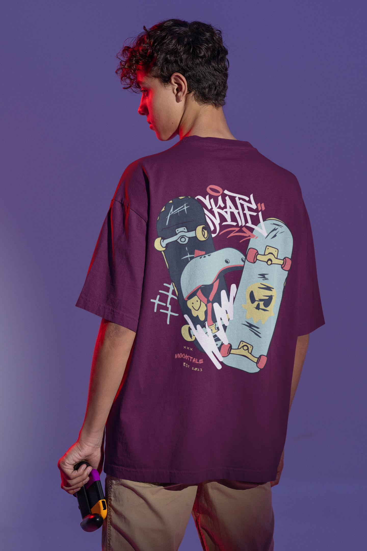 Skateboard Printed Oversized Unisex T-shirt