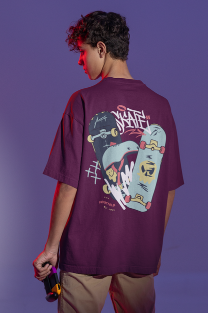Skateboard Printed Oversized Unisex T-shirt