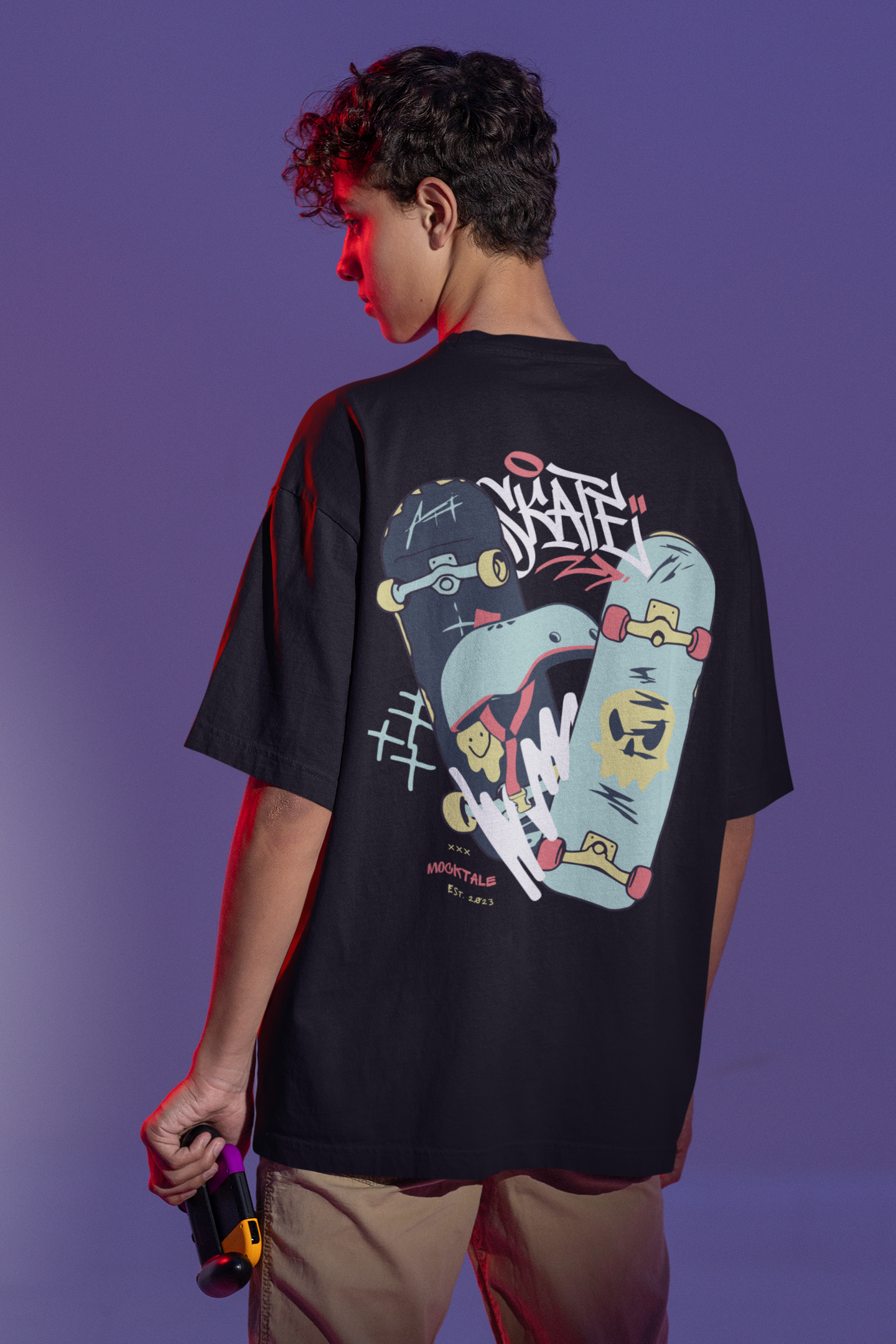 Skateboard Printed Oversized Unisex T-shirt